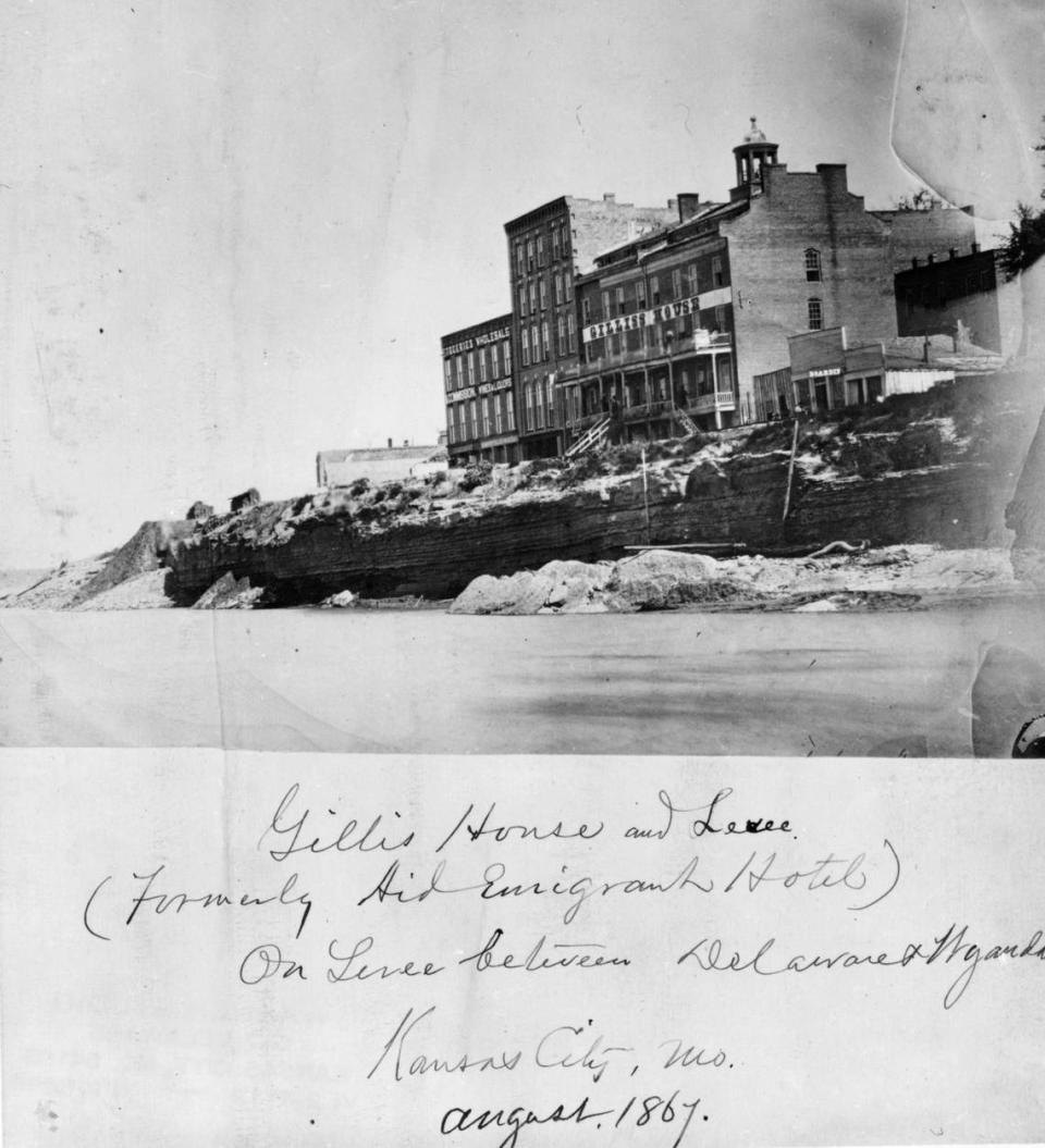 The Kansas City Public Library provided this image of the Gillis House Hotel from 1867.