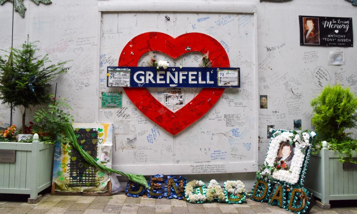 <span>Grenfell Tower memorial wall. 72 people died when a fire broke out in the block of flats in North Kensingon, West London in 2017.</span><span>Photograph: Vuk Valcic/SOPA Images/REX/Shutterstock</span>