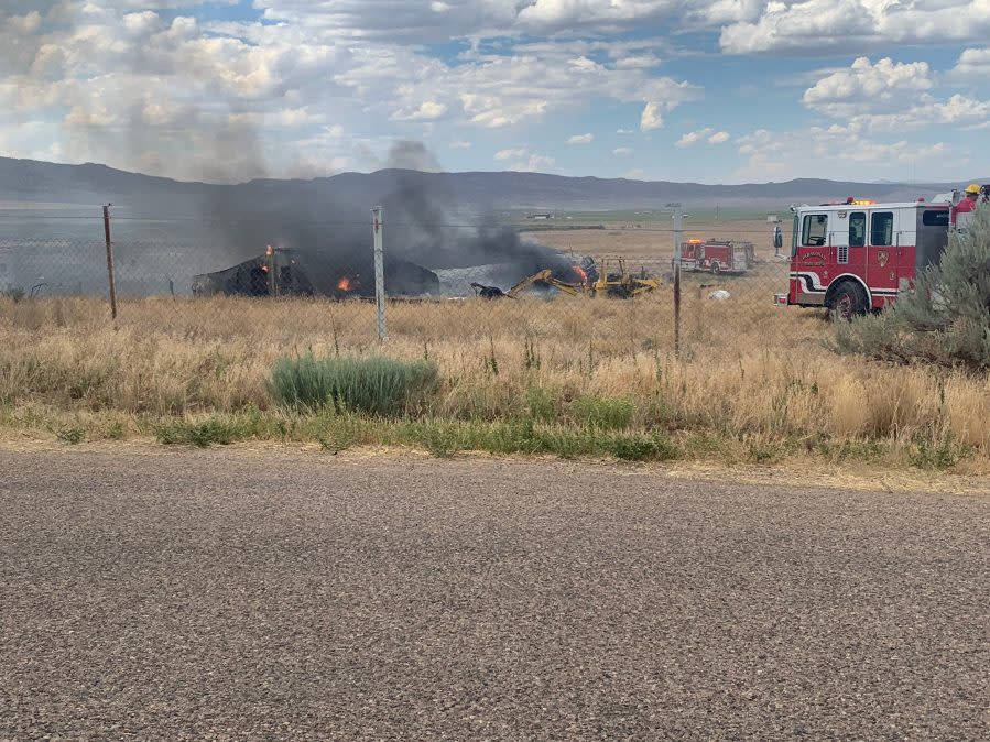 A structure fire in Iron County on Saturday, July 20, 2024, spread to the surrounding area. First responders from several agencies responded to fight the fire. (Courtesy: Iron County Sheriff's Office)