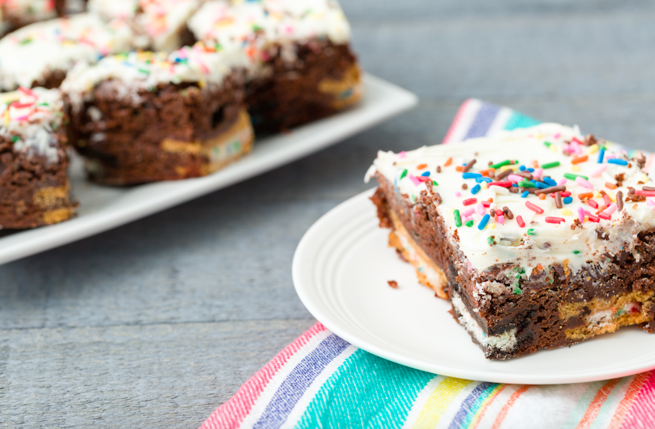 Birthday Cake Oreo Brownies