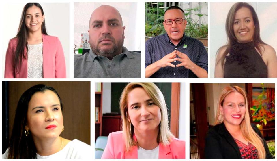 De izquierda a derecha (arriba): Natalia Urrego, Jorge Enrique Liévano, Álvaro Alonso Villada y Maria Eugenia Castañeda. De izquierda a derecha (abajo): Diana Paola Toro, Alexandra Agudelo y Lina María Gil.