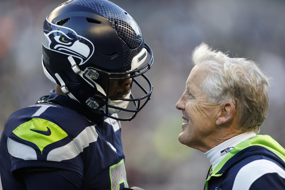 Seattle Seahawks coach Pete Carroll's faith in quarterback Geno Smith was rewarded last season. (Photo by Steph Chambers/Getty Images)