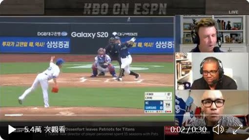 ESPN轉播韓國職棒。（圖／翻攝自Marc Luino推特）