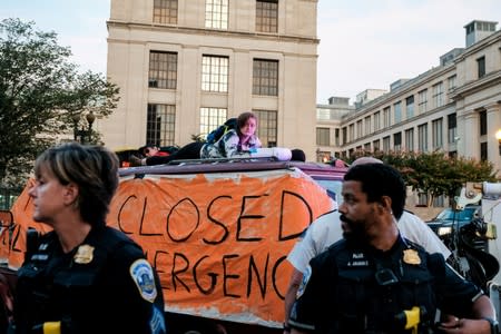 Climate change activists block roads demand action by U.S. politicians on climate change in Washington D.C.