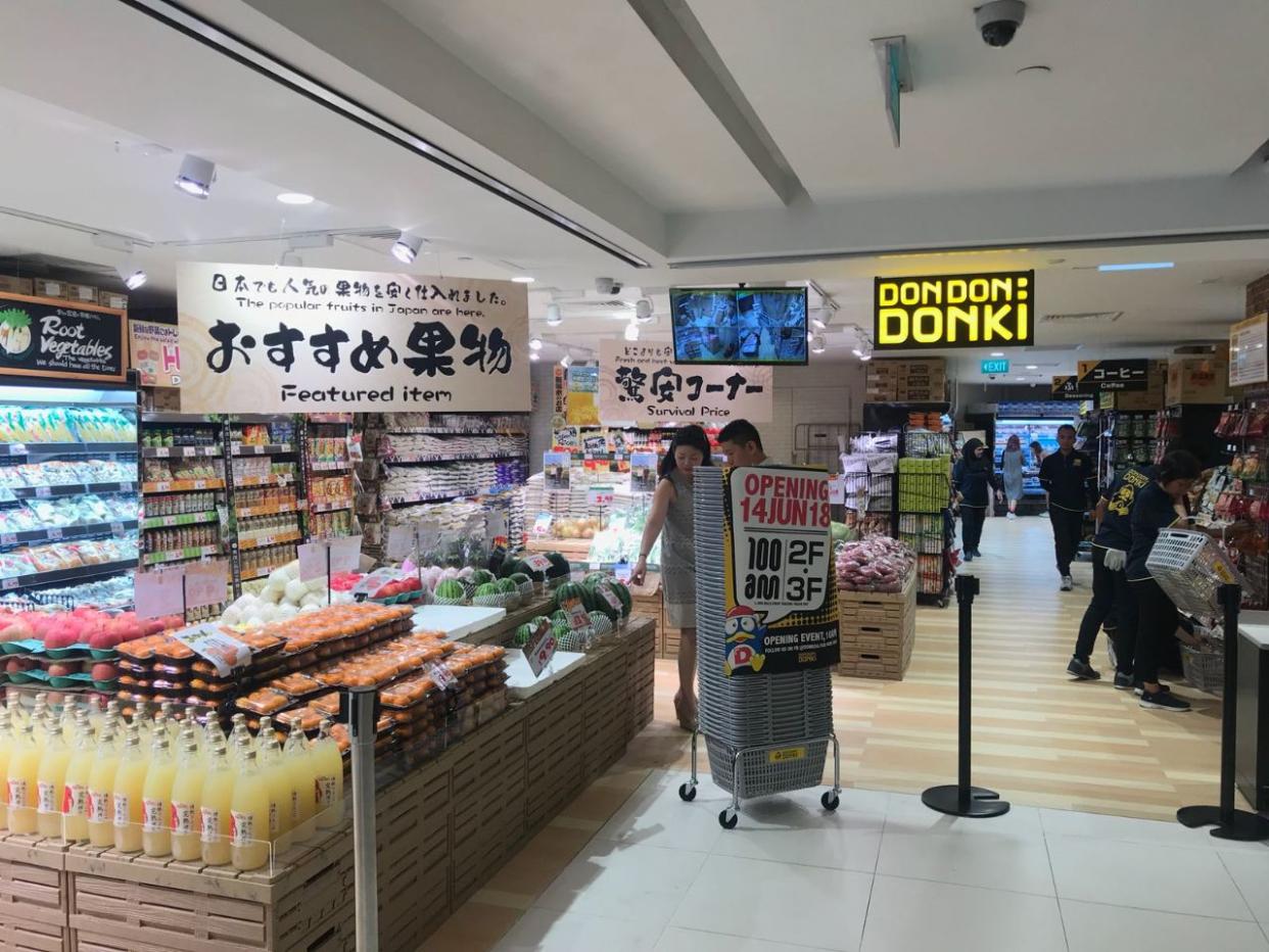 Don Don Donki’s upcoming store at 100 AM mall during a media preview on 13 June 2018. (PHOTO: Elizabeth Tong/Yahoo Lifestyle Singapore)