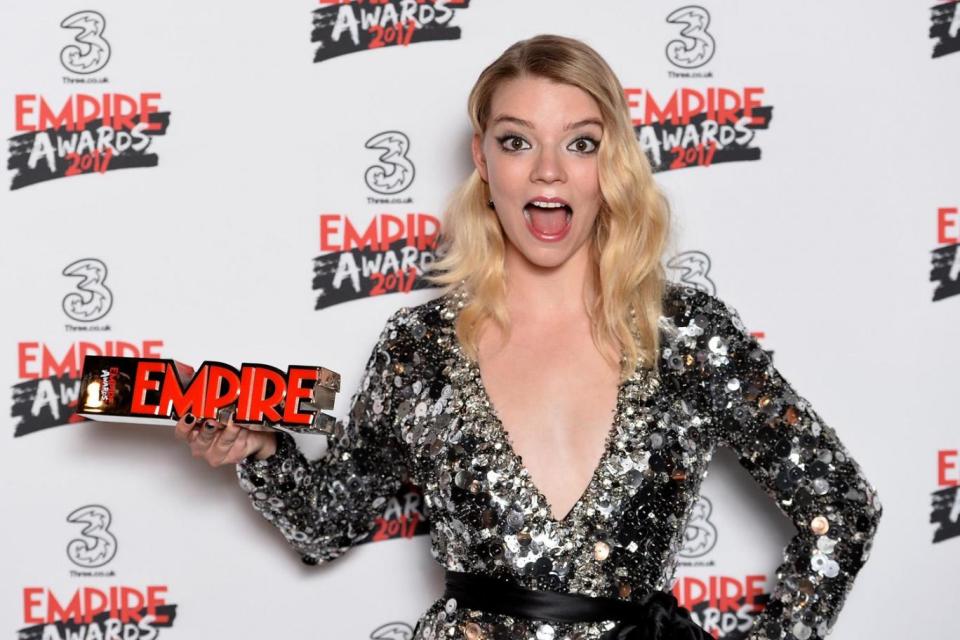 Excited: Anya Taylor-Joy with her Best Female Newcomer award (Getty Images)