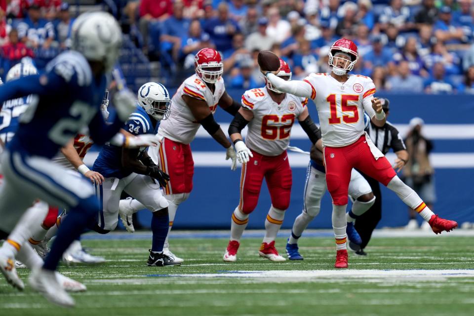 Kansas City Chiefs quarterback Patrick Mahomes can make some of the NFL's most improbable throws from off-platform.