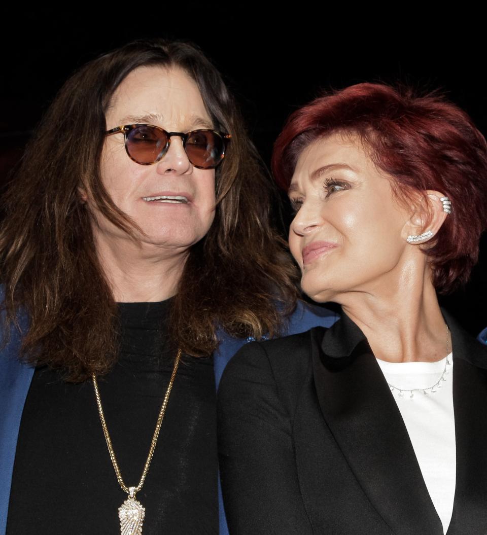 Closeup of Ozzy and Sharon Osbourne