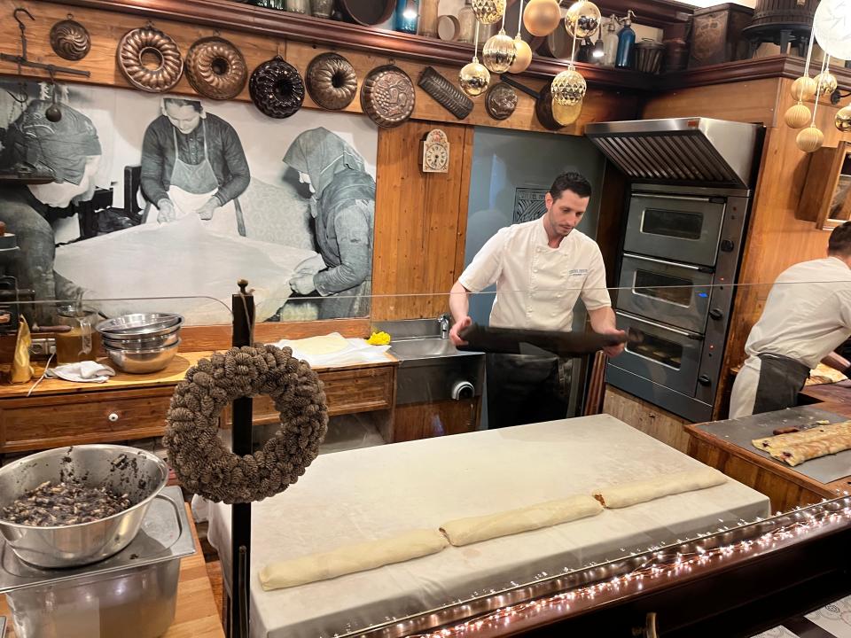 pastry chefs working in a bakery in Budapest Hungary