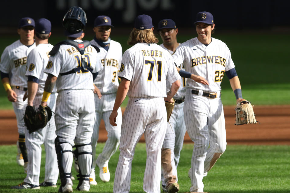 The Brewers are making a run for an NL wild-card spot. (Photo by Larry Radloff/Icon Sportswire via Getty Images)