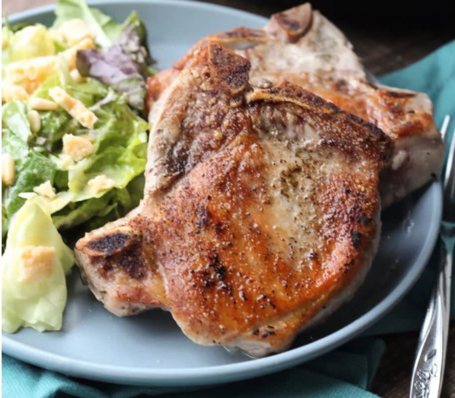 <p>Blackberry Babe</p><p>These pork chops are juicy on their own but the recipe also includes a quick pan gravy as an added bonus.</p><p><strong>Get the recipe: <a href="https://blackberrybabe.com/2019/10/21/sous-vide-pork-chops" rel="nofollow noopener" target="_blank" data-ylk="slk:Sous Vide Pork Chops;elm:context_link;itc:0;sec:content-canvas" class="link ">Sous Vide Pork Chops</a></strong></p>