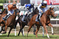 OTI Racing's move to buy into Gailo Chop has paid big dividends, after he fought back to win the Longines Mackinnon Stakes (2000m).