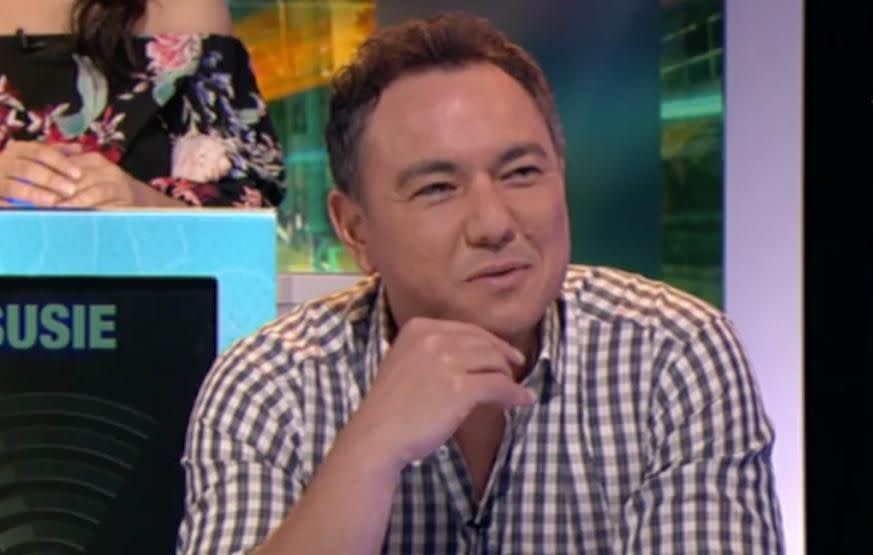 Sam Pang brought up the touchy subject of Stu's wife, whom he is still married to. Source: Channel 10