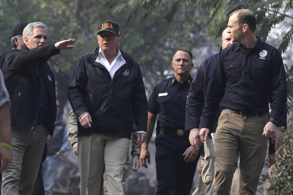 Trump visits devastation of the deadly California wildfires