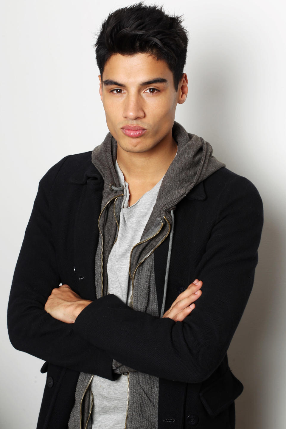 Siva Kaneswaran of The Wanted poses for a portrait to promote their new album 'Battleground' on October 31, 2011 in London, United Kingdom. (Photo by Dave Hogan/Getty Images)