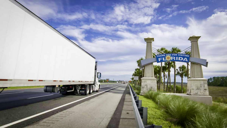 Across social media, truckers are calling for a boycott of the state of Florida in response to a new law targeting undocumented immigrants. (Photo: Jim Allen/FreightWaves)