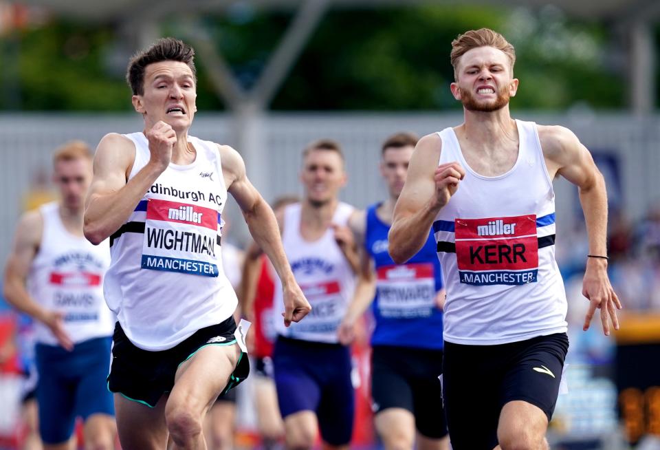 Josh Kerr beat Jake Wightman to the British title in Manchester. (Martin Rickett/PA) (PA Wire)