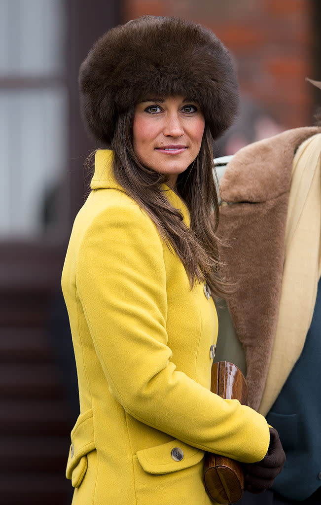 Pippa Middleton in London wearing a brown fur hat. (Photo: Indigo/Getty Images)