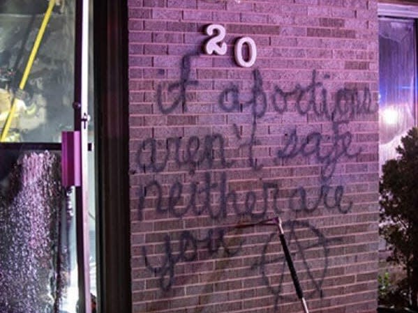 A pregnancy center in Colorado was vandalized and set on fire early Saturday morning, officials said.