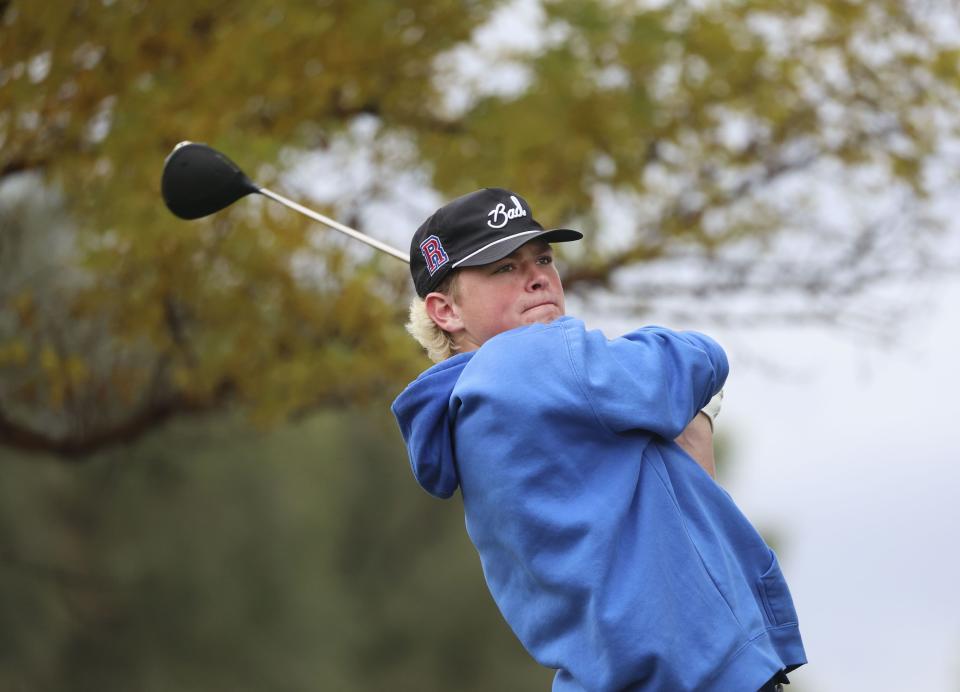 Richfield High School’s Dylan Stubbs competes in the 3A state tournament at Meadow Brook Golf Course in Taylorsville on Thursday, Oct. 12, 2023. | Laura Seitz, Deseret News