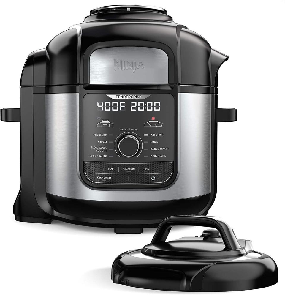 Ninja FD401 Foodi 8-Quart 9-in-1 Deluxe XL Pressure Cooker, Broil, Dehydrate, Slow Cook, Air Fryer, and More, with a Stainless Finish