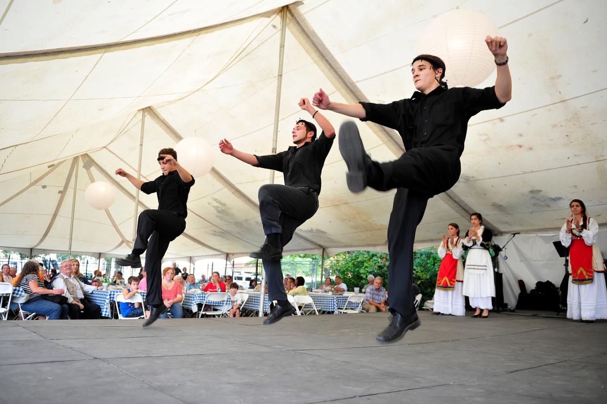 The dance troupe Odyssey, representing the church's teenage ministry called the Greek Orthodox Youth of America, performs during the 23rd annual Augusta Greek Festival at Holy Trinity Greek Orthodox Church in 2012. The spring 2022 festival features the return of live entertainment and in-person activities.