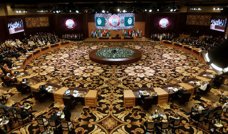 Arab leaders and head of delegations attend the 28th Ordinary Summit of the Arab League at the Dead Sea, Jordan March 29, 2017. REUTERS/Mohammad Hamed