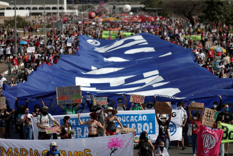 Protest against Brazil's President Bolsonaro in Brasilia