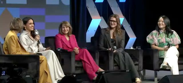 <p>SXSW/Youtube</p> Errin Haines, Meghan Markle, Katie Couric, Brooke Shields and Nancy Wang Yuen at SXSW on March 8, 2024