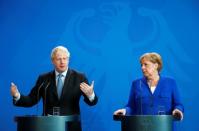 German Chancellor Merkel meets Britain's Prime Minister Johnson at the Chancellery in Berlin