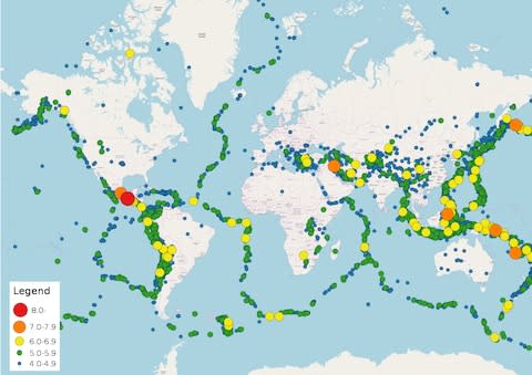 Last year's earthquakes - Credit: Phoenix7777/Wikimedia Commons