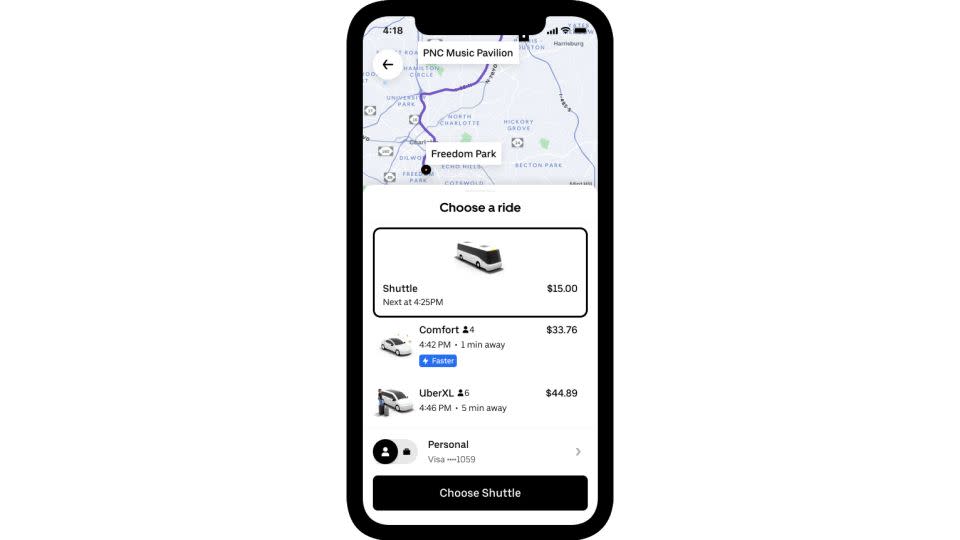 Uber Shuttle will let riders book up to five seats in a shuttle to the airport or a concert or sporting event, for less than the cost of a regular Uber ride. - Uber