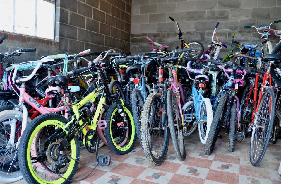 Otterbein United Methodist Church has about 50 donated bikes in storage as part of this year's collection effort for Bikes for the World.