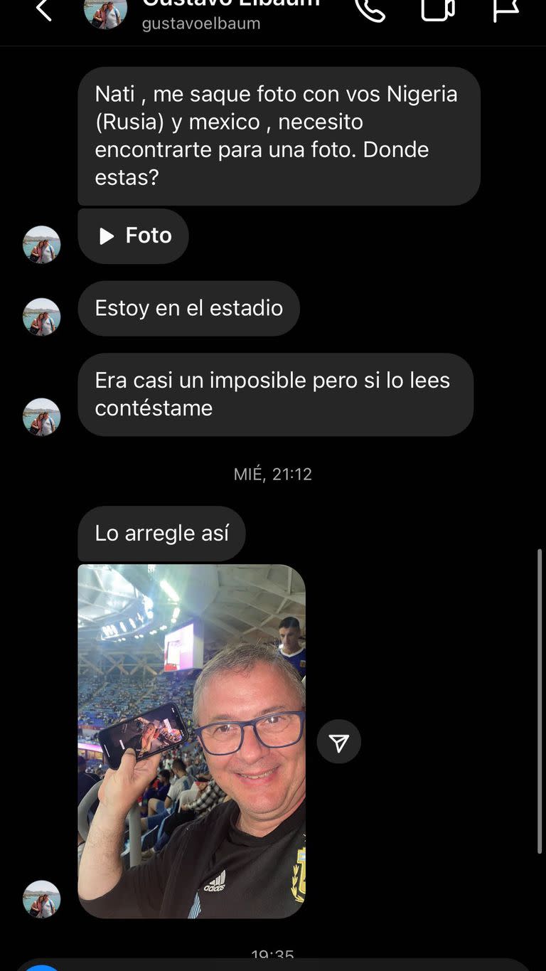 Captura que compartió Nati Jota en sus historias de Instagram