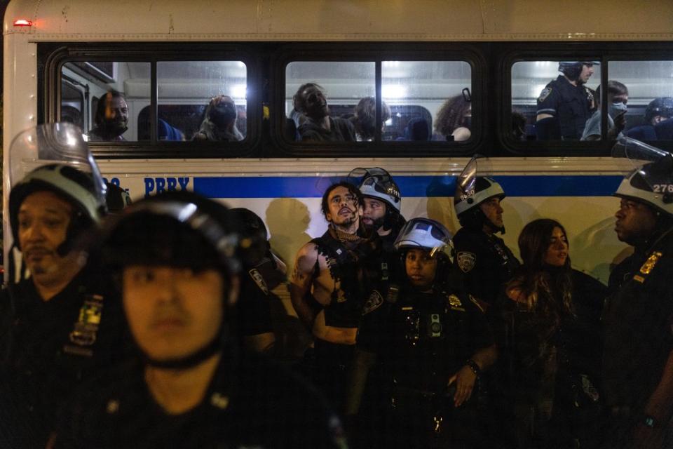 Police nabbed 50 people during the demonstration at FIT. Getty Images