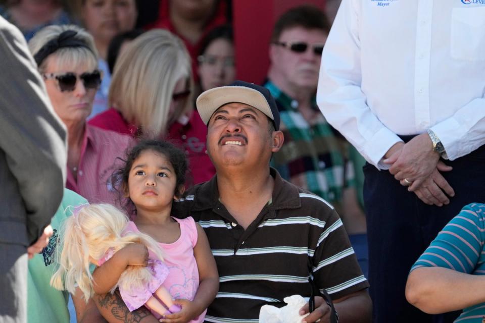 Wilson Garcia at the vigil for his slain son (Copyright 2023 The Associated Press. All rights reserved.)