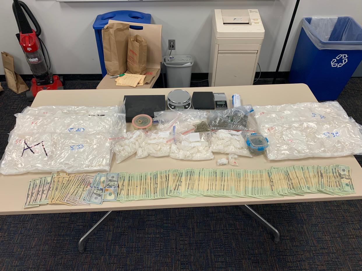 About 30 pounds of methamphetamine along with cash and marijuana were seized during a July 8 search involving suspected drug trafficking by a Fillmore man.