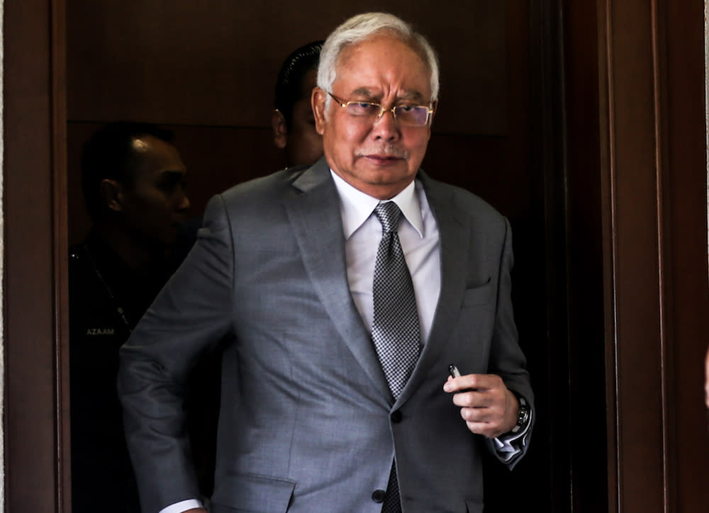 Former prime minister Datuk Seri Najib Razak is pictured at the Kuala Lumpur High Court January 8, 2020. — Picture by Firdaus Latif