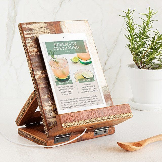 17) Salvaged Wood Cookbook & Tablet Stand