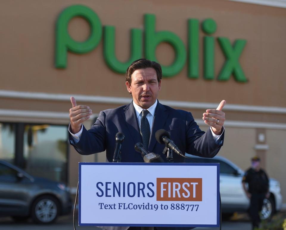 Florida Gov. Ron DeSantis partnered with the Publix grocery store chain to distribute COVID-19 vaccines.