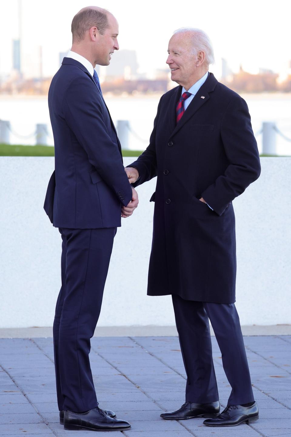 Prince William, Prince of Wales meets with US President Joe Biden at the John F. Kennedy Presidential Library and Museum on December 02, 2022 in Boston, Massachusetts. The Prince and Princess of Wales are visiting the coastal city of Boston to attend the second annual Earthshot Prize Awards Ceremony, an event which celebrates those whose work is helping to repair the planet. During their trip, which will last for three days, the royal couple will learn about the environmental challenges Boston faces as well as meeting those who are combating the effects of climate change in the area.