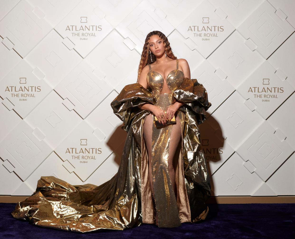 Beyoncé attends the Atlantis The Royal Grand Reveal Weekend on January 21, 2023, in Dubai, United Arab Emirates.