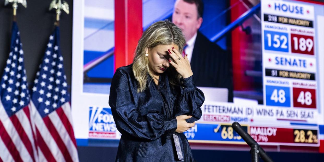 united states   november 8 a aide waits for the arrival of house minority leader kevin mccarthy, r calif, during an election night party at the westin washington hotel in washington, dc, on tuesday, november 8, 2022 tom williamscq roll call, inc via getty images