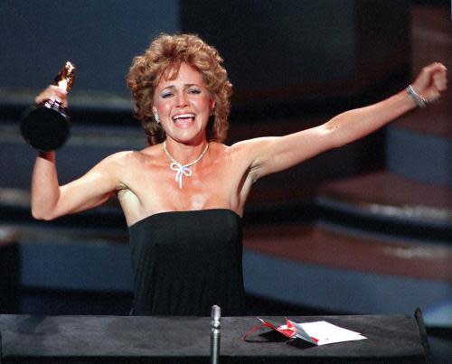 Actress Sally Field accepts her 1985 Academy Award for best actress.
