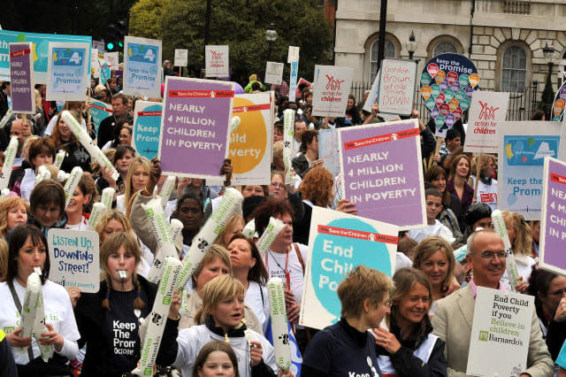 Demonstration to raise awareness of child poverty