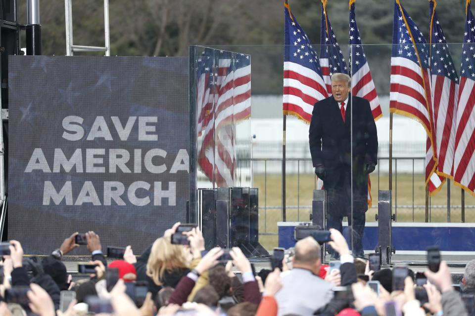 Donald Trump hosts a &quot;Save America Rally&quot; near the White House, January 6, 2021.