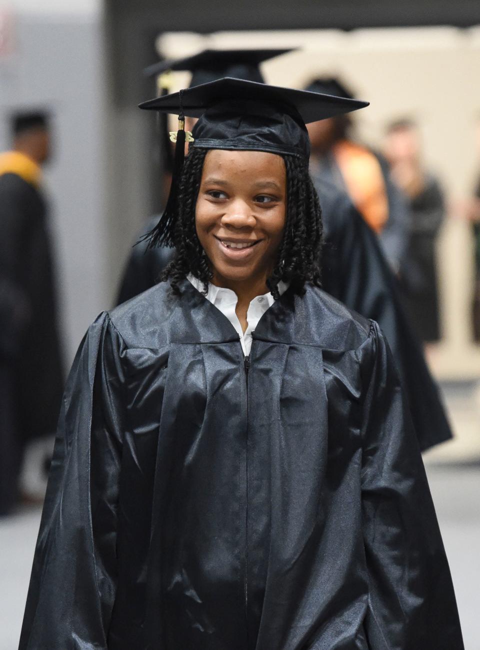 Graduates enter the gymnasium at Shelton State for the Spring Commencement Friday, May 5, 2023. Nearly 200 graduates participated in the ceremony with many more who did not. 