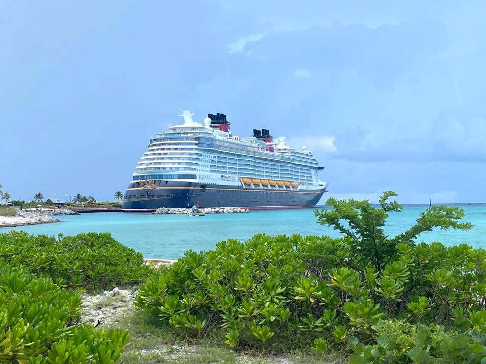 The Disney Wish cruise ship docked in the Bahamas in 2022.