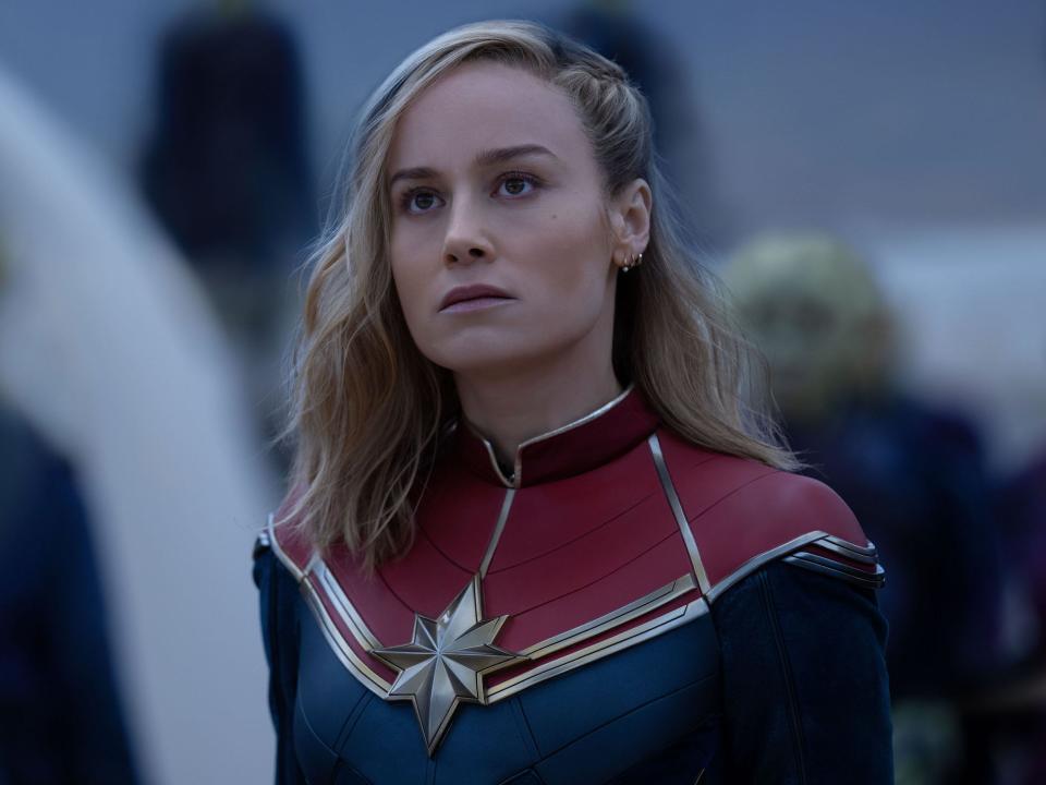 Brie Larson as Captain Marvel in "The Marvels."