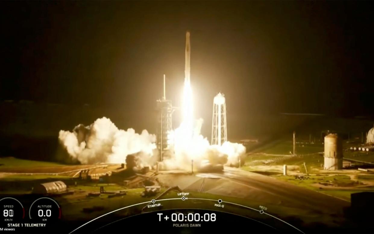 SpaceX video shows the launch of the Polaris Dawn